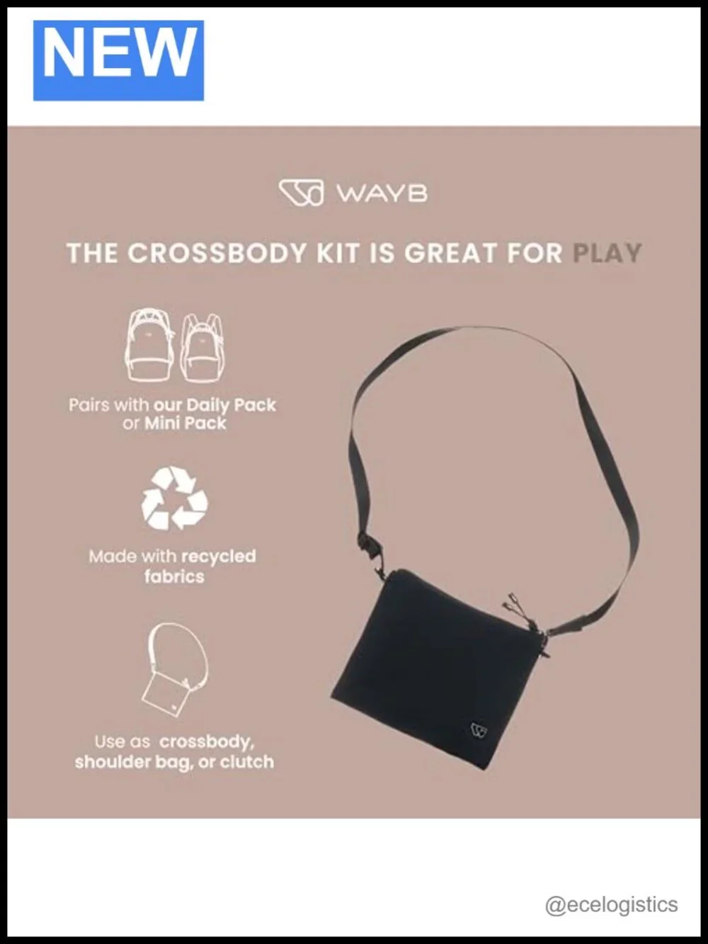 Nylon Crossbody Bag with Secure Phone Pocket, Adjustable Strap, 2 Compartments